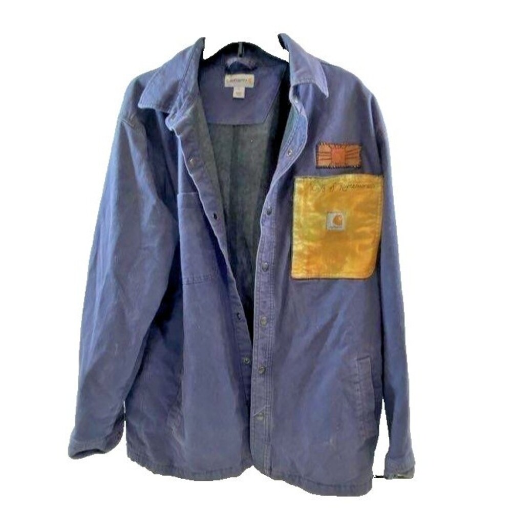 Carhartt Reworked Canvas Shirt Jacket Fleece Lined Oaks Righteousness L